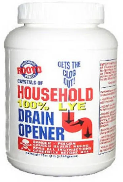 Rooto 1030 1 LB Container Of No. 4 100% Lye Crystal Household Drain Opener - Quantity of 12