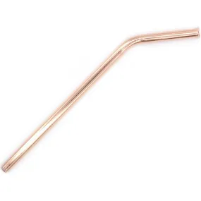 Rose Gold Stainless Steel Safety Straw 8mm - Bent (BULK 50 Pack)