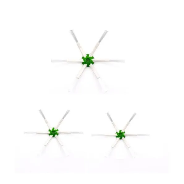 (Set of 3) Replacement Side Brushes with 6 Bristle Arms for iRobot Roomba Robot Vacuum Cleaner - White