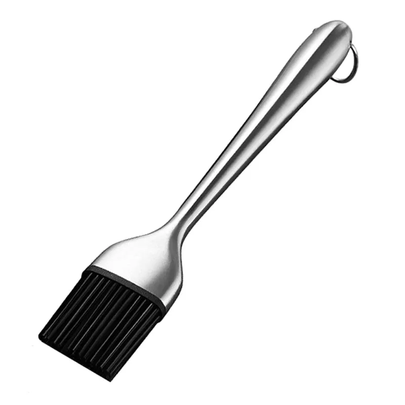 Silicon oil brush with stainless steel handle BBQ Kitchen Oil Brush for Cooking