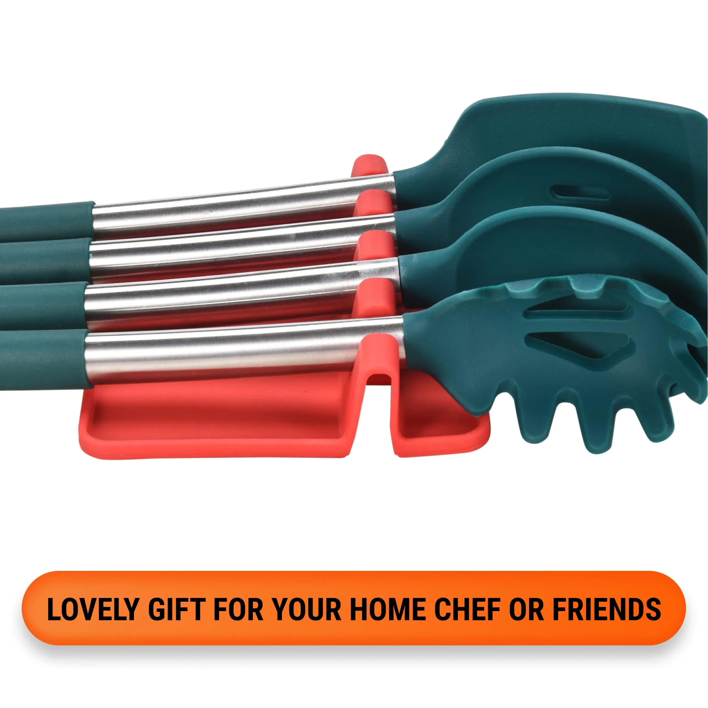 Silicone Utensil Rest With Drip Pad - Keep Your Kitchen Neat And Tidy With This