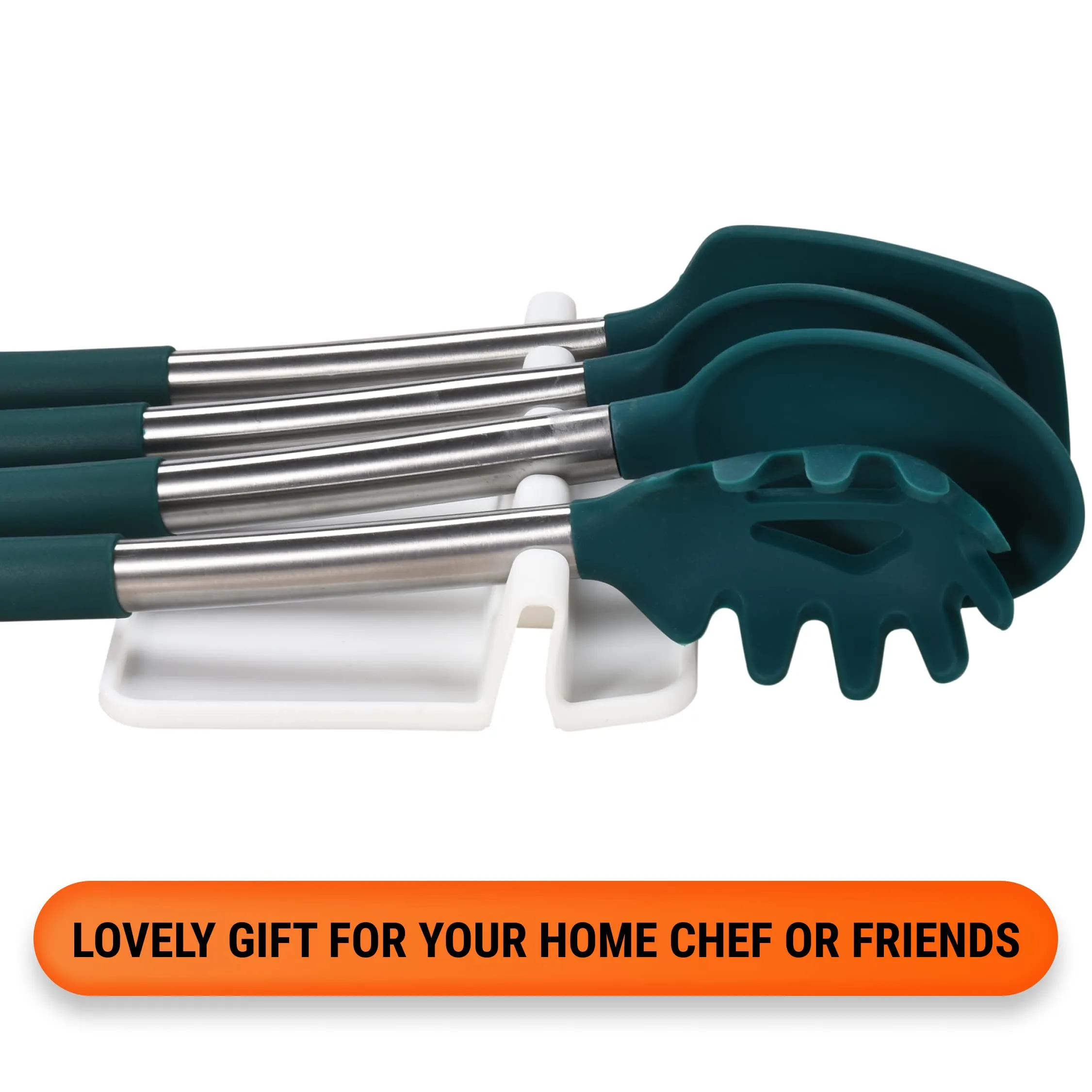 Silicone Utensil Rest With Drip Pad - Keep Your Kitchen Neat And Tidy With This