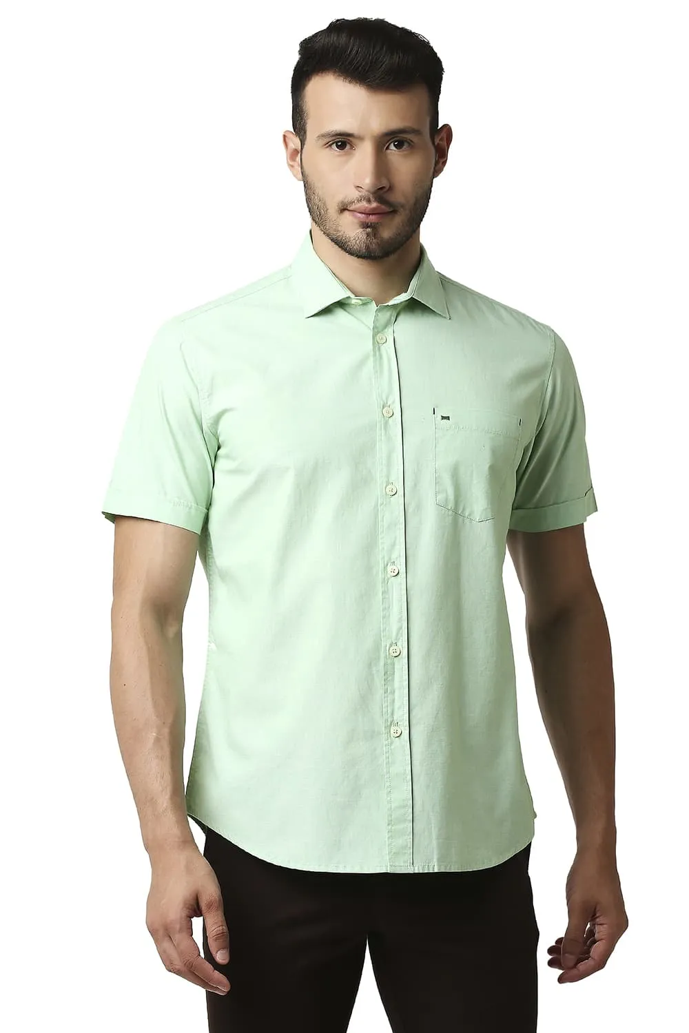 Slim Fit Fil-a-fil Halfsleeves Shirt