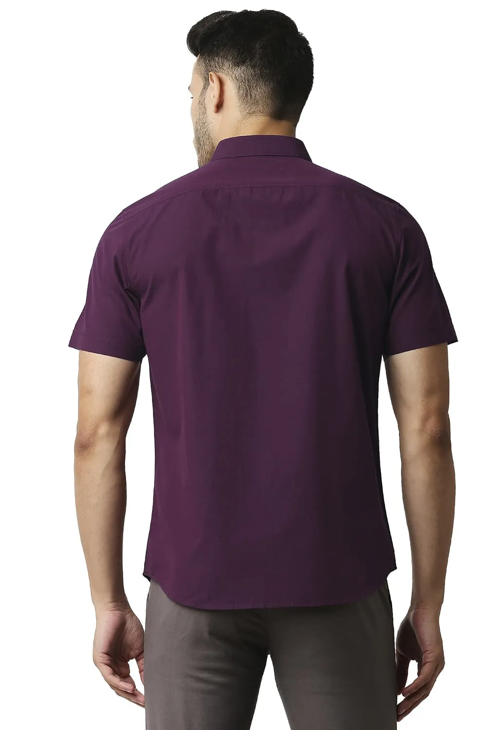 Slim Fit Fil-a-fil Halfsleeves Shirt