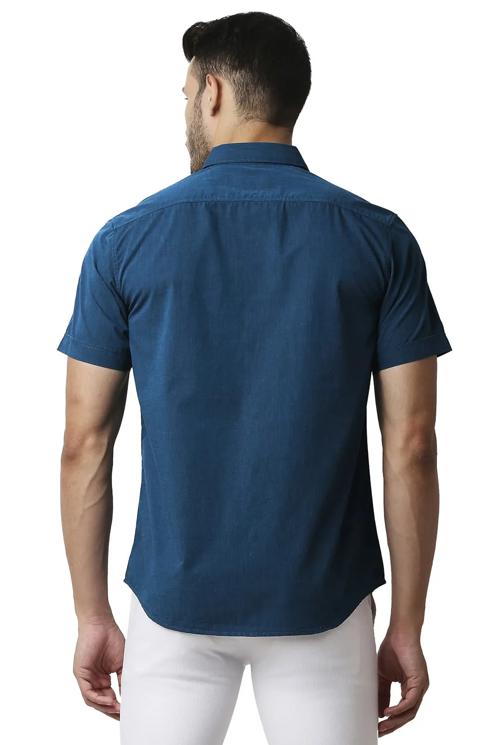 Slim Fit Fil-a-fil Halfsleeves Shirt