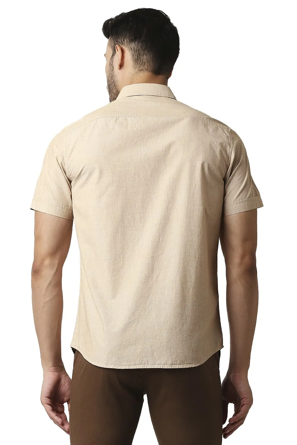 Slim Fit Fil-a-fil Halfsleeves Shirt