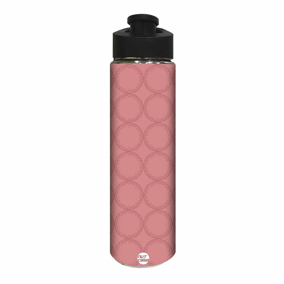 Stainless Steel Sipper Bottle -  Peach Pattern Circle