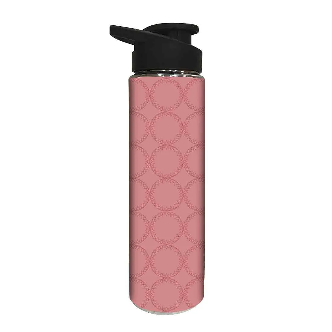 Stainless Steel Sipper Bottle -  Peach Pattern Circle