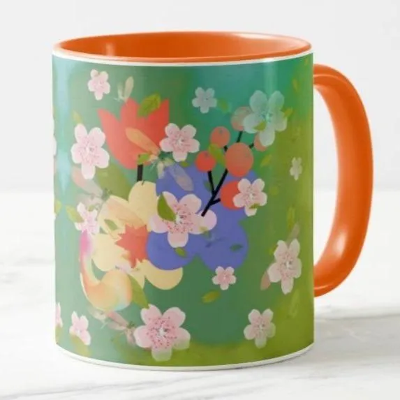 Summer Floral Print Coffee Mug C04