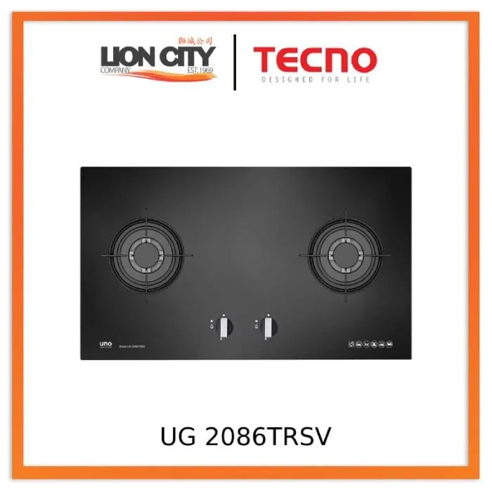 Tecno Uno UG 2086 TRSV Toughened Glass Hob Black 86cm