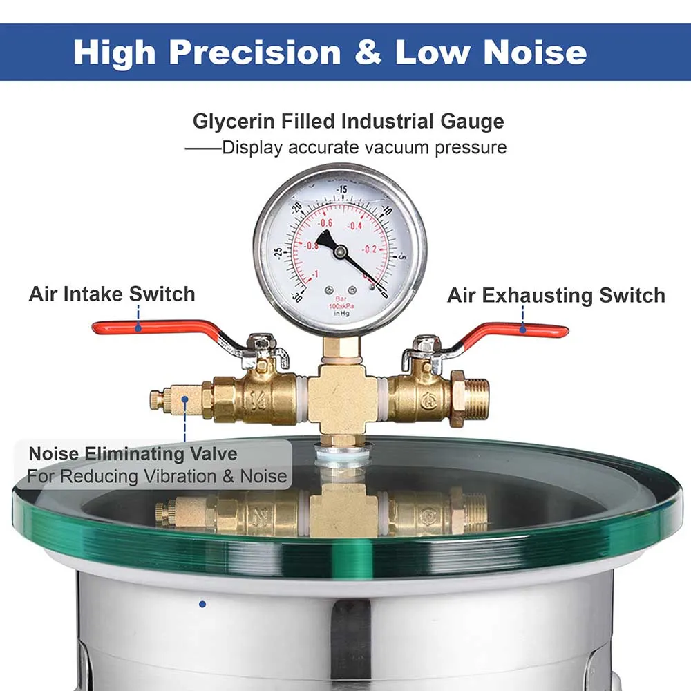 TheLAShop 2 Gallon Degassing Stainless Steel Vacuum Chamber