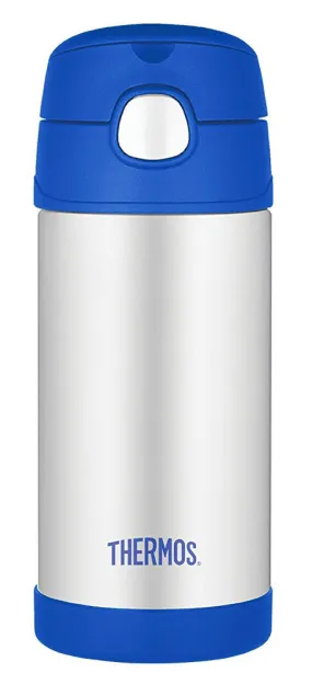 Thermos FUNtainer Bottle With Straw, Blue, 12 Ounces