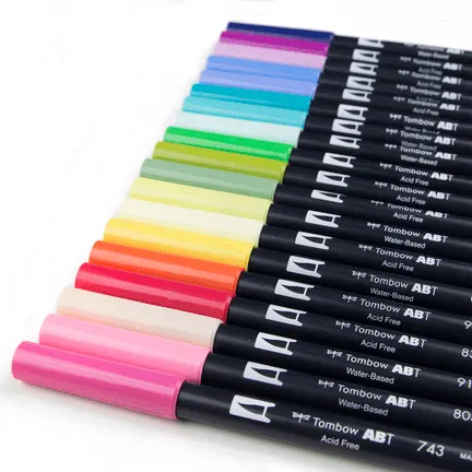 Tombow Dual Brush Pen Markers - Set of 20 (Choose Your Pack)