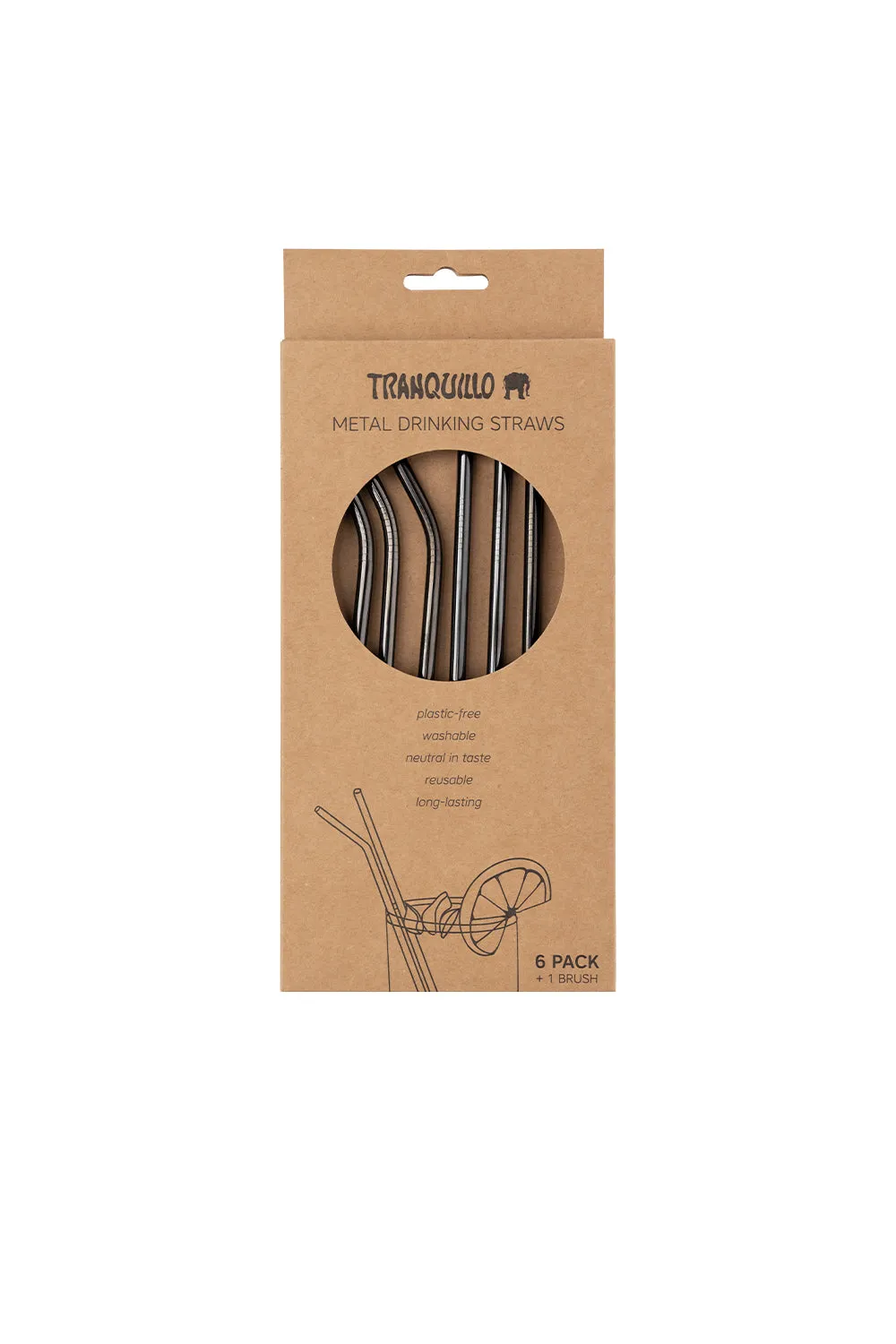 Tranquillo Reusable Metal Straws - Black