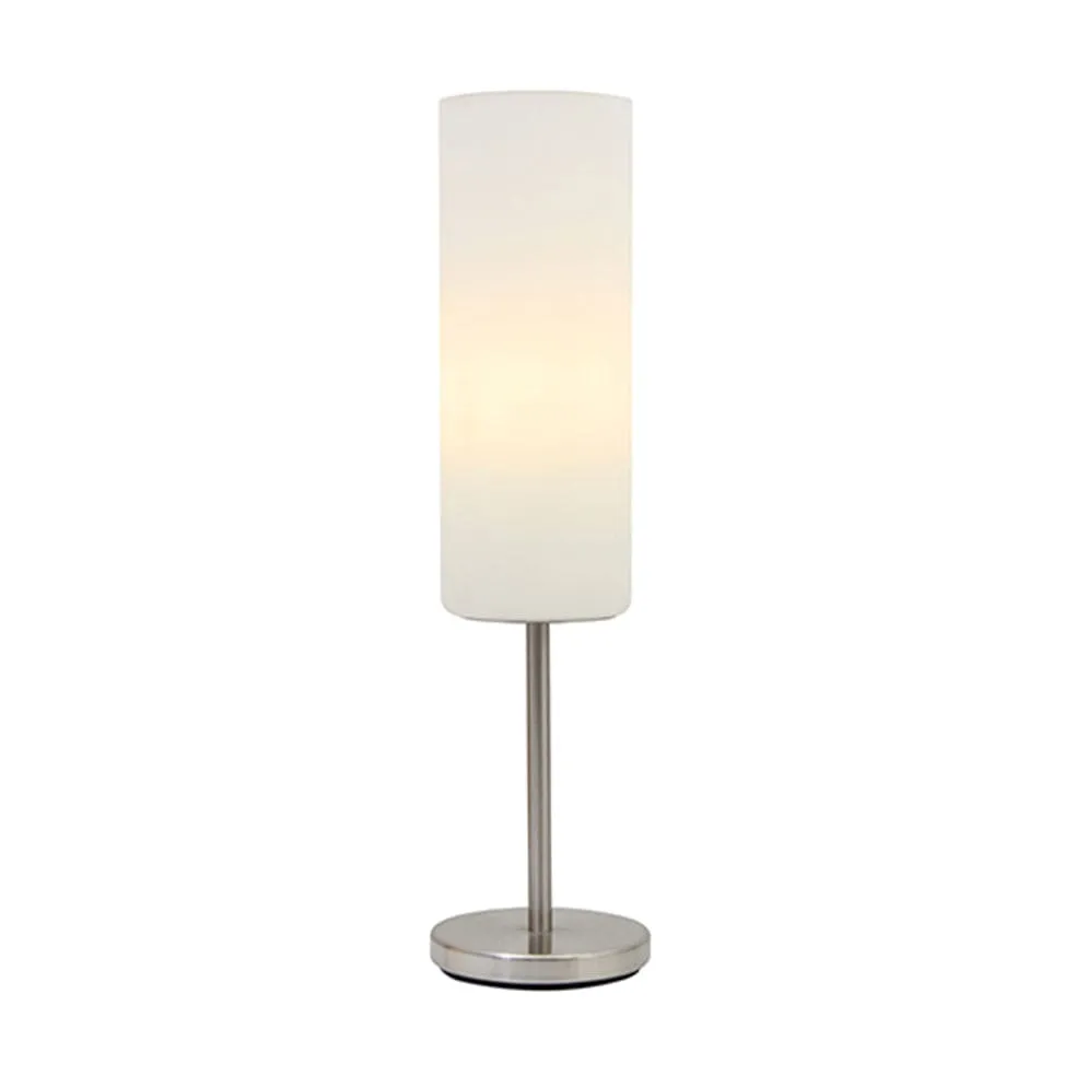 Troy Metal and Glass Table Lamp Satin Chrome