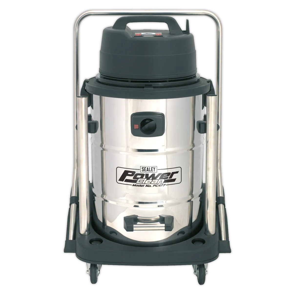 Vacuum Cleaner Industrial Wet & Dry 77L Stainless Steel Drum with Swivel Emptying 2400W