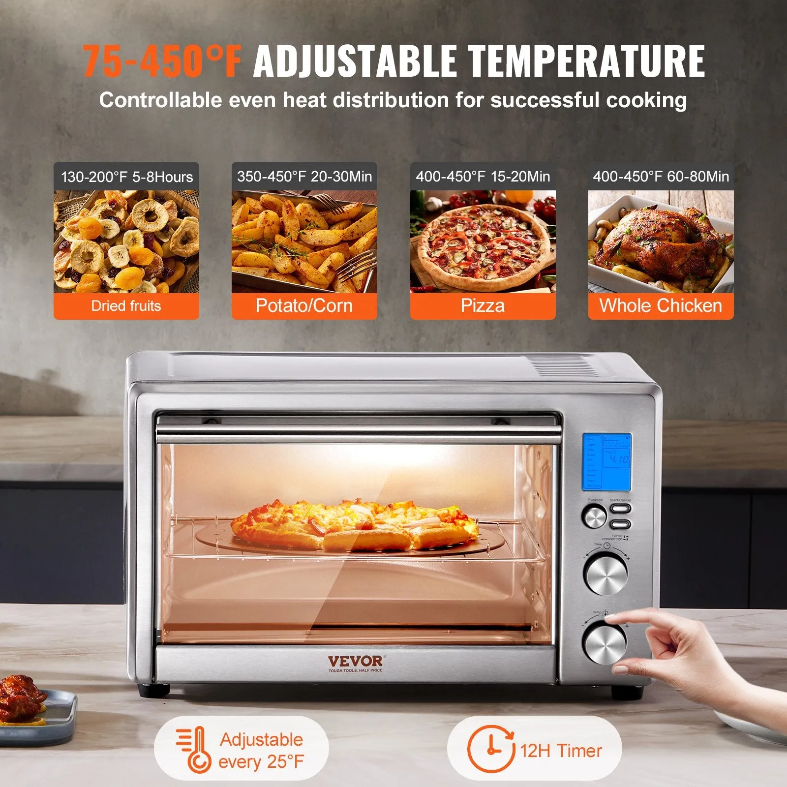 Vevor Air Fryer 13-in-1 Multifunctional Toaster Oven 28L Capacity 1800W New