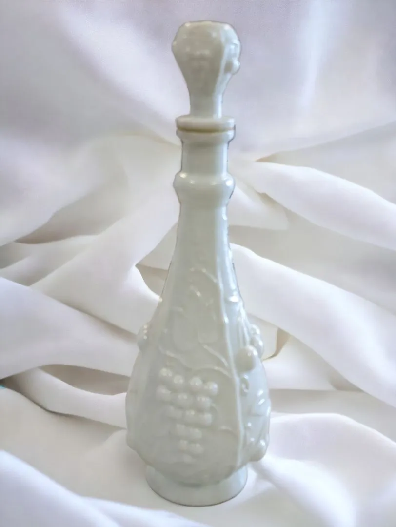 Vintage Mid-Century Milk Glass Decanter