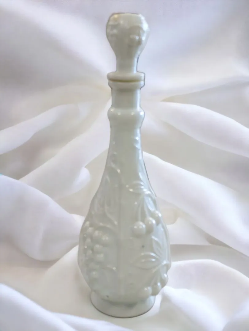 Vintage Mid-Century Milk Glass Decanter