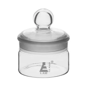 Weighing Bottle, Low Form, 35ml capacity, Borosilicate Glass with Interchangeable Ground Stopper - Eisco Labs