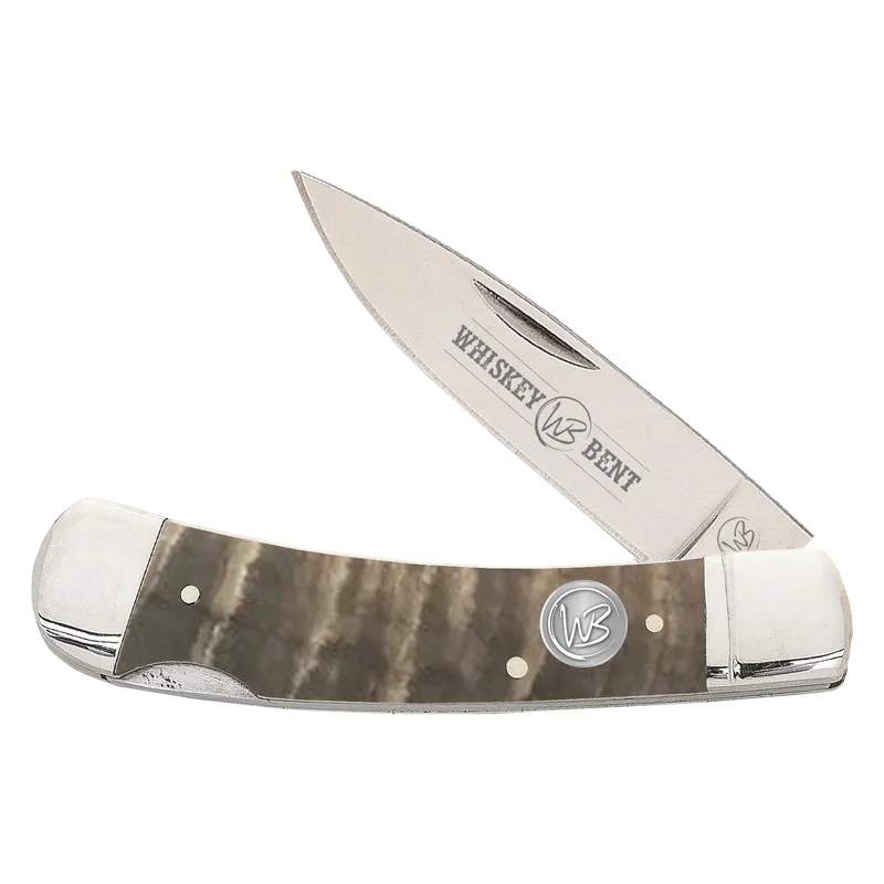 Whiskey Ranch Ram Horn Lockblade Knife - WB33-03