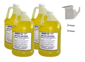 Whitaker Brothers Gallon Kit for Auto Oilers   4 Gallons of Oil (Screw-on Bracket)