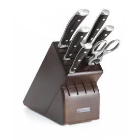 Wusthof Ikon Blackwood 7-piece Knife Block Set - Walnut Block